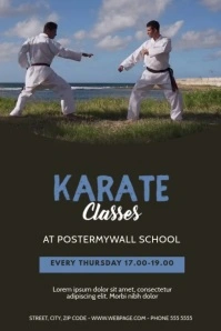 karate classes video design template Poster