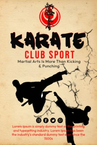 Karate Club Sport Póster template