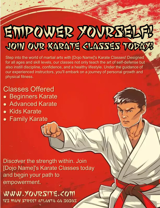 Karate flyer kung fu poster martial arts Template PosterMyWall