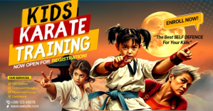 Karate Kids Training Banner Facebook Shared Image template
