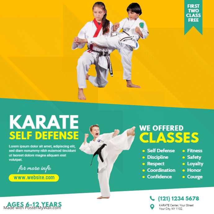 Copy of Karate Lessons Ad | PosterMyWall