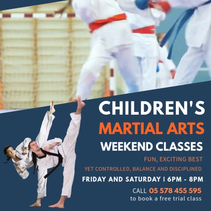 Karate Lessons Ad Instagram Plasing template