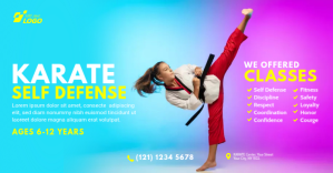 Karate Lessons Ad Template Imagen Compartida en Facebook