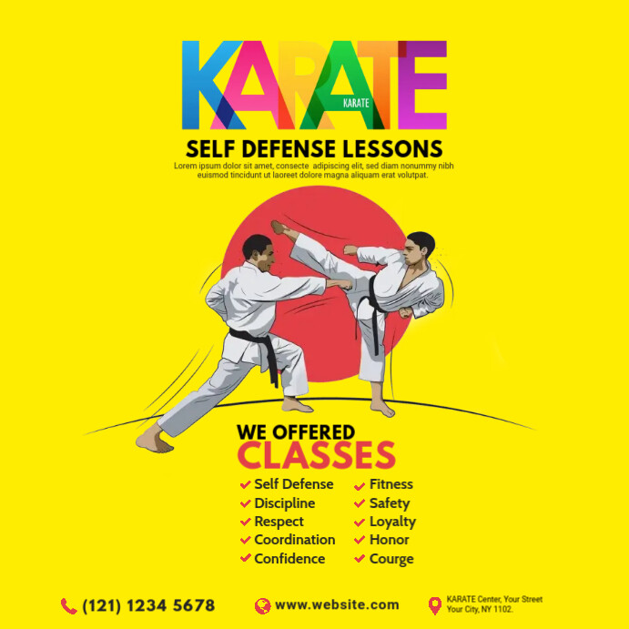 Karate Lessons Template PosterMyWall
