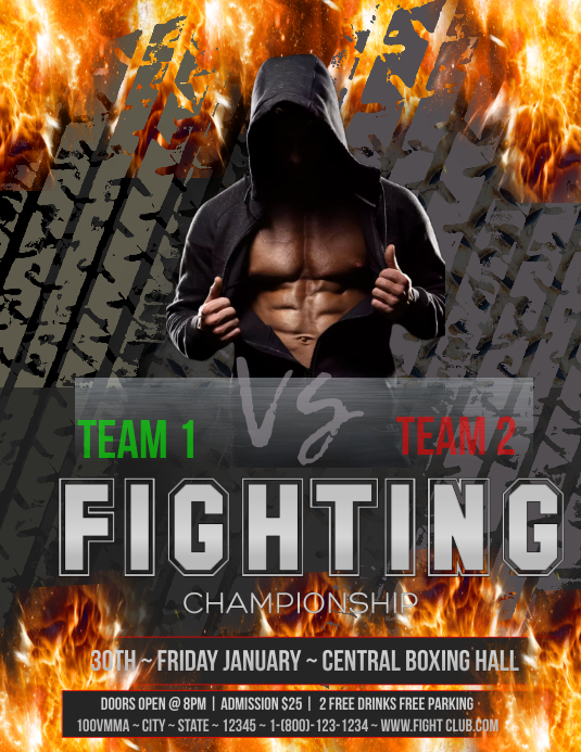 Fight Night Template PosterMyWall