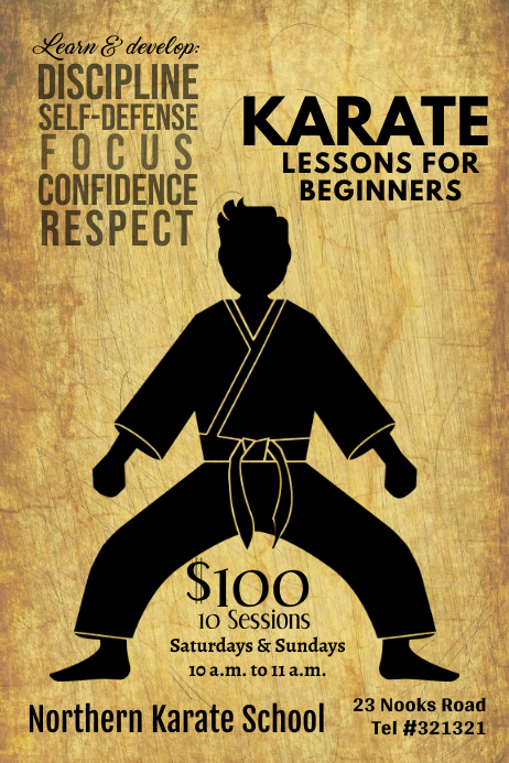 Karate Program Sample Copy of karate lessons poster template | PosterMyWall