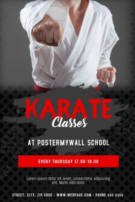 Karate Martial Arts Classes Flyer Template | PosterMyWall