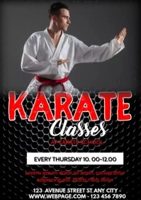 Karate Martial Arts Classes Flyer Template A2