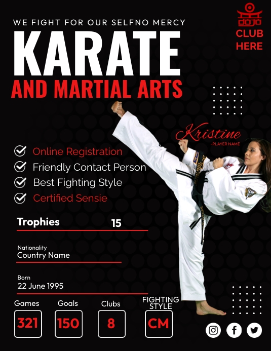 Karate Martial Arts Template PosterMyWall