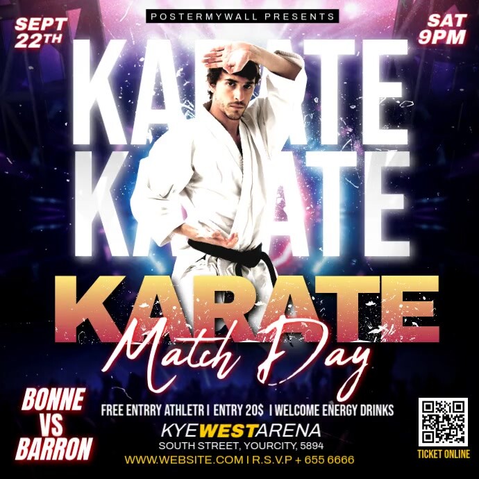Karate Sport Flyer Instagram 帖子 template