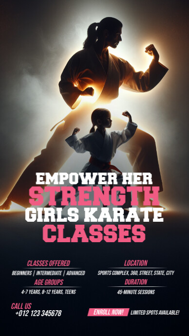 Karate Training Ad Template Instagram-verhaal