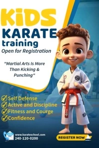Karate Training Ads Poster template