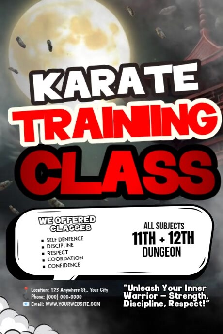 Karate Program Sample Karate Training Class Template | PosterMyWall