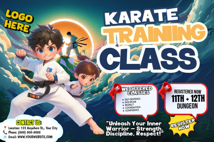 Karate Program Sample Karate Training Class Template | PosterMyWall