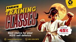 Karate Training Classes Banner Publicación de Twitter template