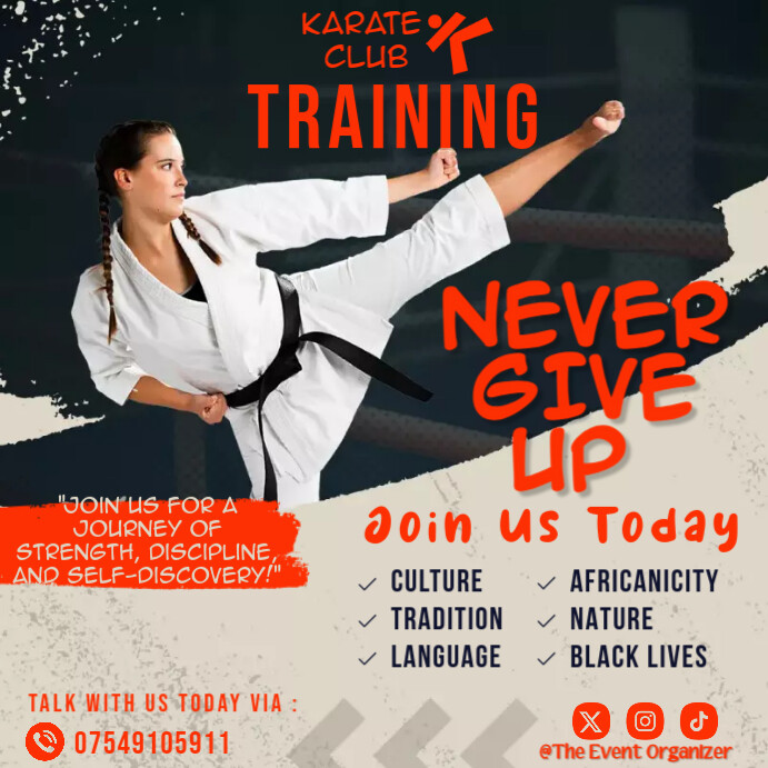 Karate Training Instagram Post template