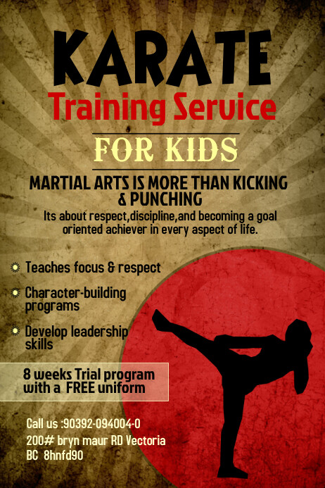 Karate Program Sample Copy of Karate Training Poster Template | PosterMyWall