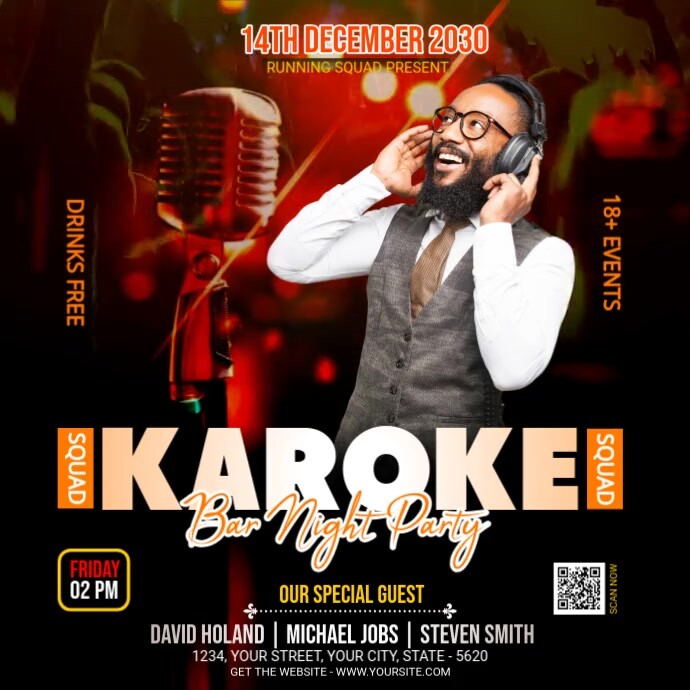 KAROKE MUSIC PARTY Instagram-opslag template