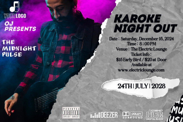 karoke night club Poster template