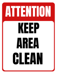 Printable Clean Area Sign