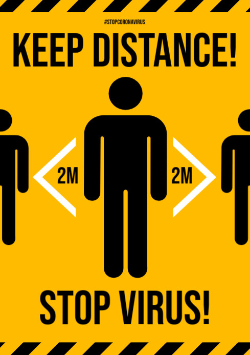 KEEP DISTANCE POSTER Template | PosterMyWall