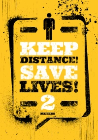 KEEP DISTANCE POSTER A4 template
