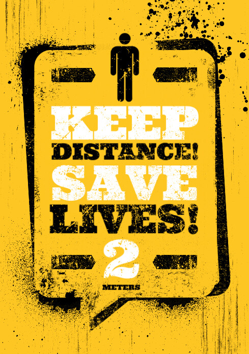 KEEP DISTANCE POSTER เทมเพลต | PosterMyWall