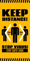 KEEP DISTANCE ROLL-UP BANNER Spanduk Gulir Atas 3' × 6' template