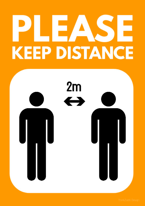 Security Distance Sign Keep Distance Security Prevention Covid19 Template | PosterMyWall