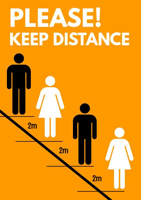 Security Distance Sign Keep Distance Security Prevention Covid19 Templat | PosterMyWall