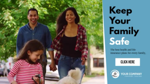 Keep your family safe insurance twitter ad Twitter-Beitrag template