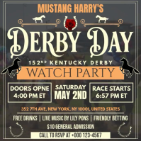Kentucky Derby 2026 Watch Party  Instagram Post Instagram-opslag template