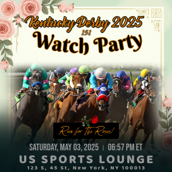 Kentucky Derby Gala 2025 Watch Party Instagram Post Template