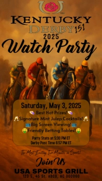 Kentucky Derby gala 2025 Watch Party Instagram Post Template