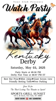 Kentucky Derby Gala 2025 Watch Party Instagram Post Template