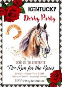 Kentucky Derby Party Invitation A6 template
