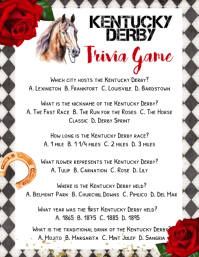 Kentucky Derby Trivia Game Рекламная листовка (US Letter) template