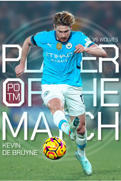 Kevin De Bruyne Soccer Poster Design Templates