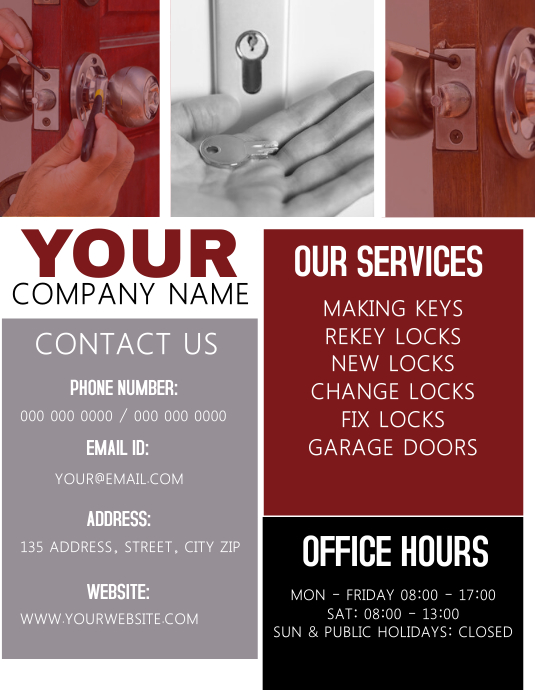 Key / Locksmith Flyer Template | PosterMyWall