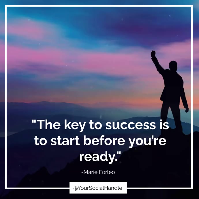 Key to Success Video Motivational Quote Template | PosterMyWall