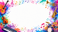 White Music Festival Digital Display Template