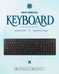 Turquoise Keyboard Promotion Instagram Portrait Template - Page 1