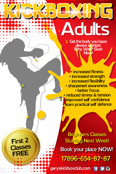 kickboxing poster templates postermywall boxing workout flyer template free
