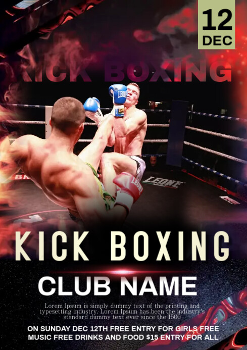 Kickboxing Paper Kick Boxing Template | PosterMyWall