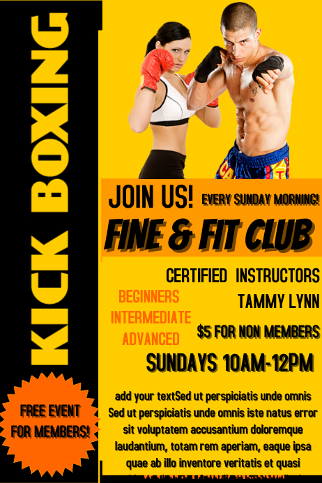 Kickboxing Raffle KICK BOXING Template | PosterMyWall