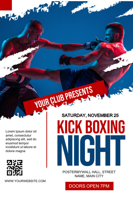 Kickboxing Layout 2.06K+ Free Kickboxing Poster Templates | PosterMyWall