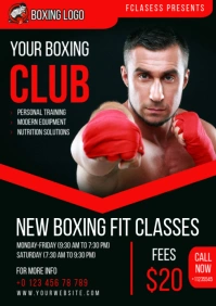 Kick boxing school A4 template