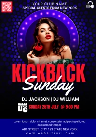 kickback,summer, retail, party A4 template