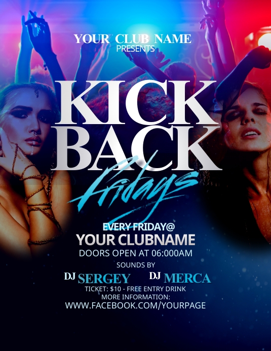 Kick Back Post Kickback Fridays Party Flyer Template | PosterMyWall