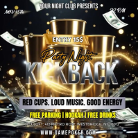 Kickback Party Flyer 方形(1:1) template